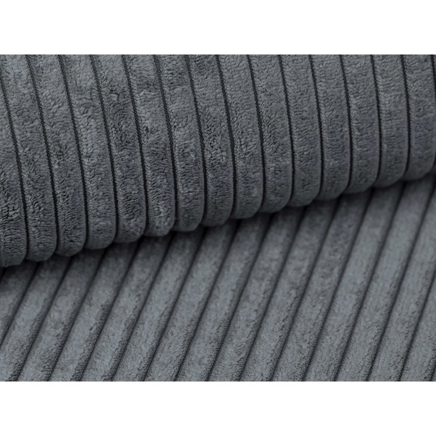 Campi 4-Sitzer Sofa aus Cord in Dunkelgrau (Lincoln 94D), 255x90x70 cm von Cosmopolitan Design – Bild 7