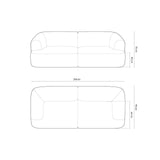 Campi 4-Sitzer Sofa aus Cord in Moosgrün (Lincoln 37D), 255x90x70 cm von Cosmopolitan Design – Bild 3