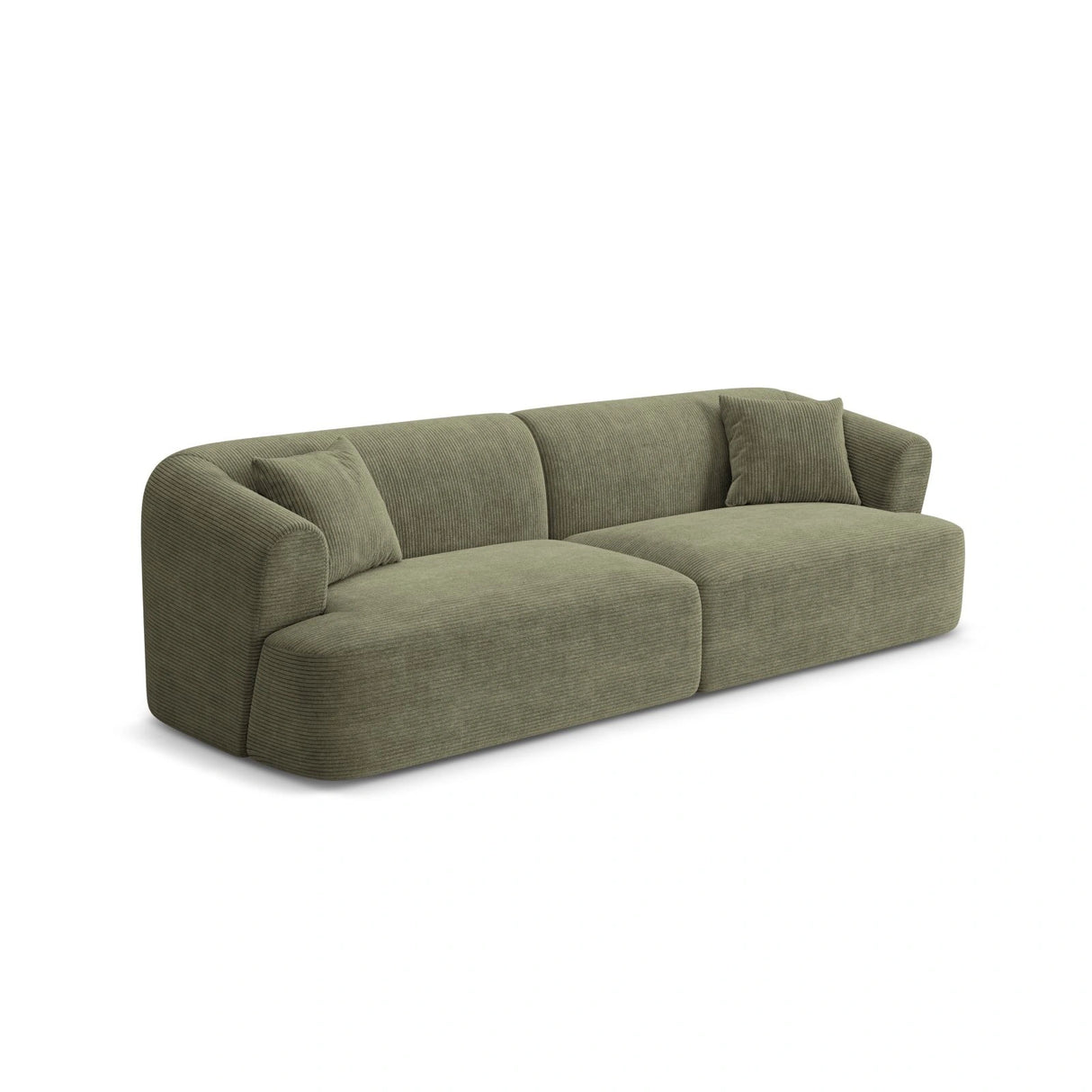 Campi 4-Sitzer Sofa aus Cord in Moosgrün (Lincoln 37D), 255x90x70 cm von Cosmopolitan Design – Bild 4