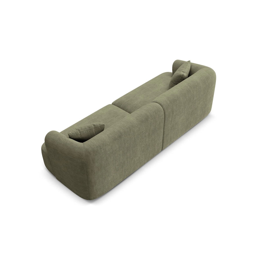 Campi 4-Sitzer Sofa aus Cord in Moosgrün (Lincoln 37D), 255x90x70 cm von Cosmopolitan Design – Bild 6