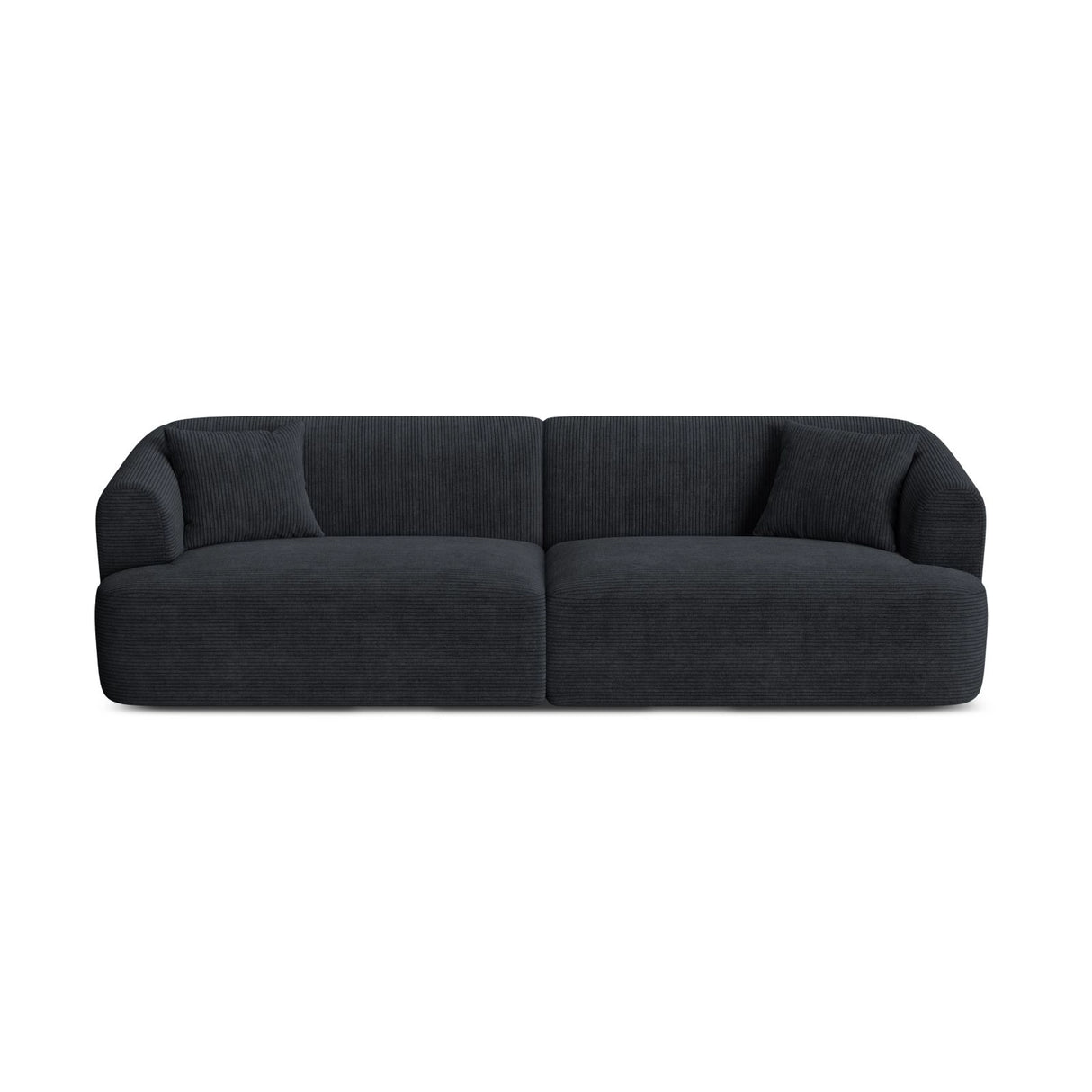 Campi 4-Sitzer Sofa aus Cord in Schwarz (Lincoln 100D), 255x90x70 cm von Cosmopolitan Design – Bild 1