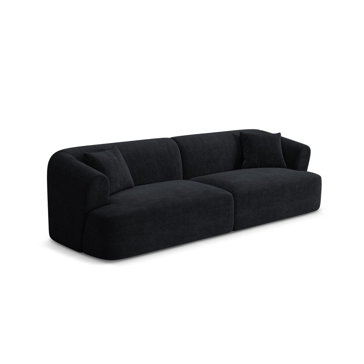 Campi 4-Sitzer Sofa aus Cord in Schwarz (Lincoln 100D), 255x90x70 cm von Cosmopolitan Design – Bild 4