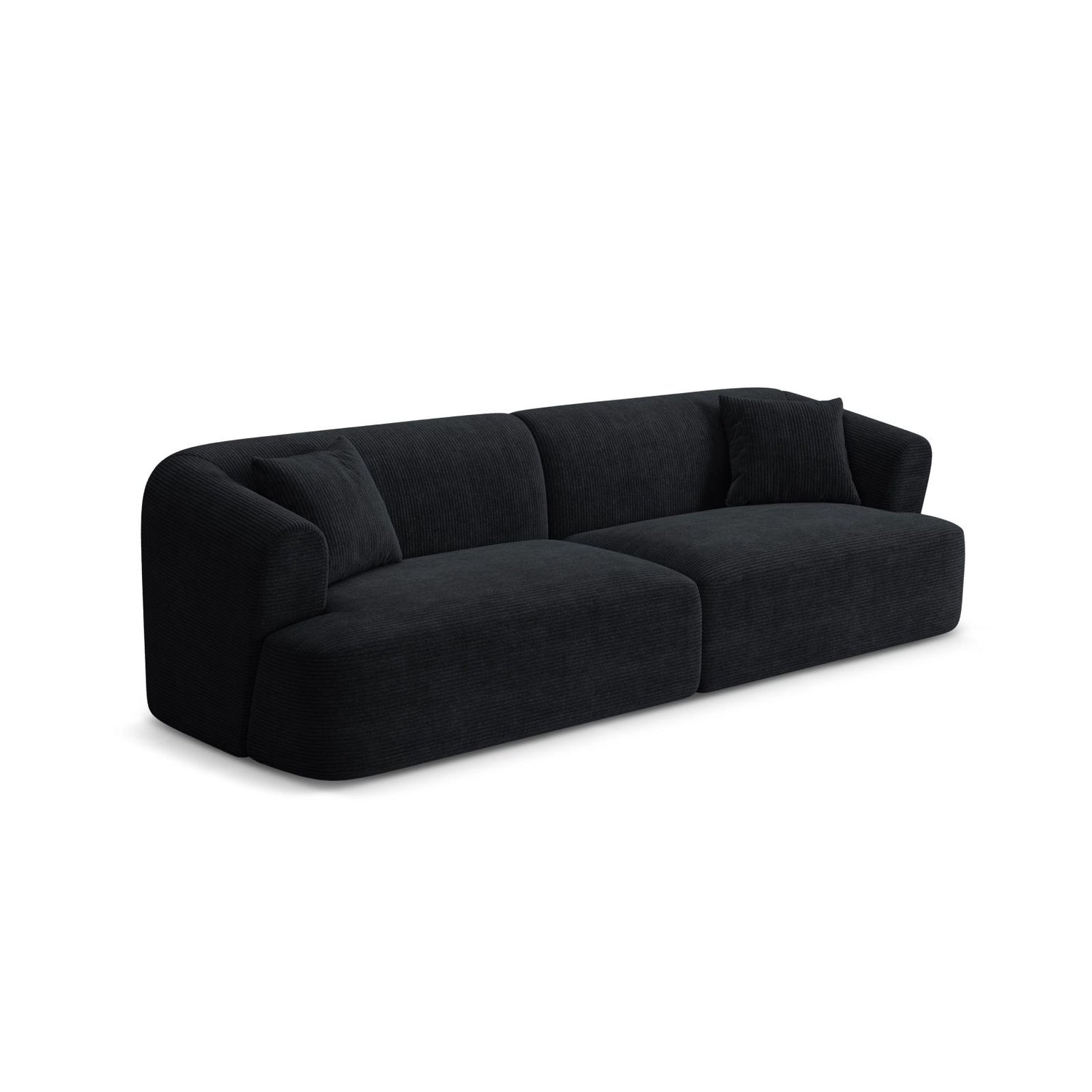 Campi 4-Sitzer Sofa aus Cord in Schwarz (Lincoln 100D), 255x90x70 cm von Cosmopolitan Design – Bild 4