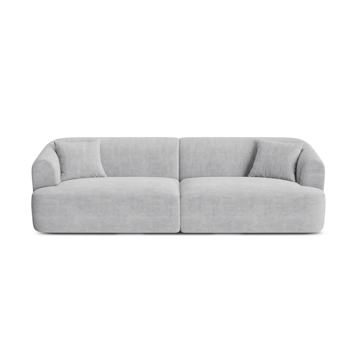 Campi 4-Sitzer Sofa aus Cord in Silber (Lincoln 84D), 255x90x70 cm von Cosmopolitan Design – Bild 1