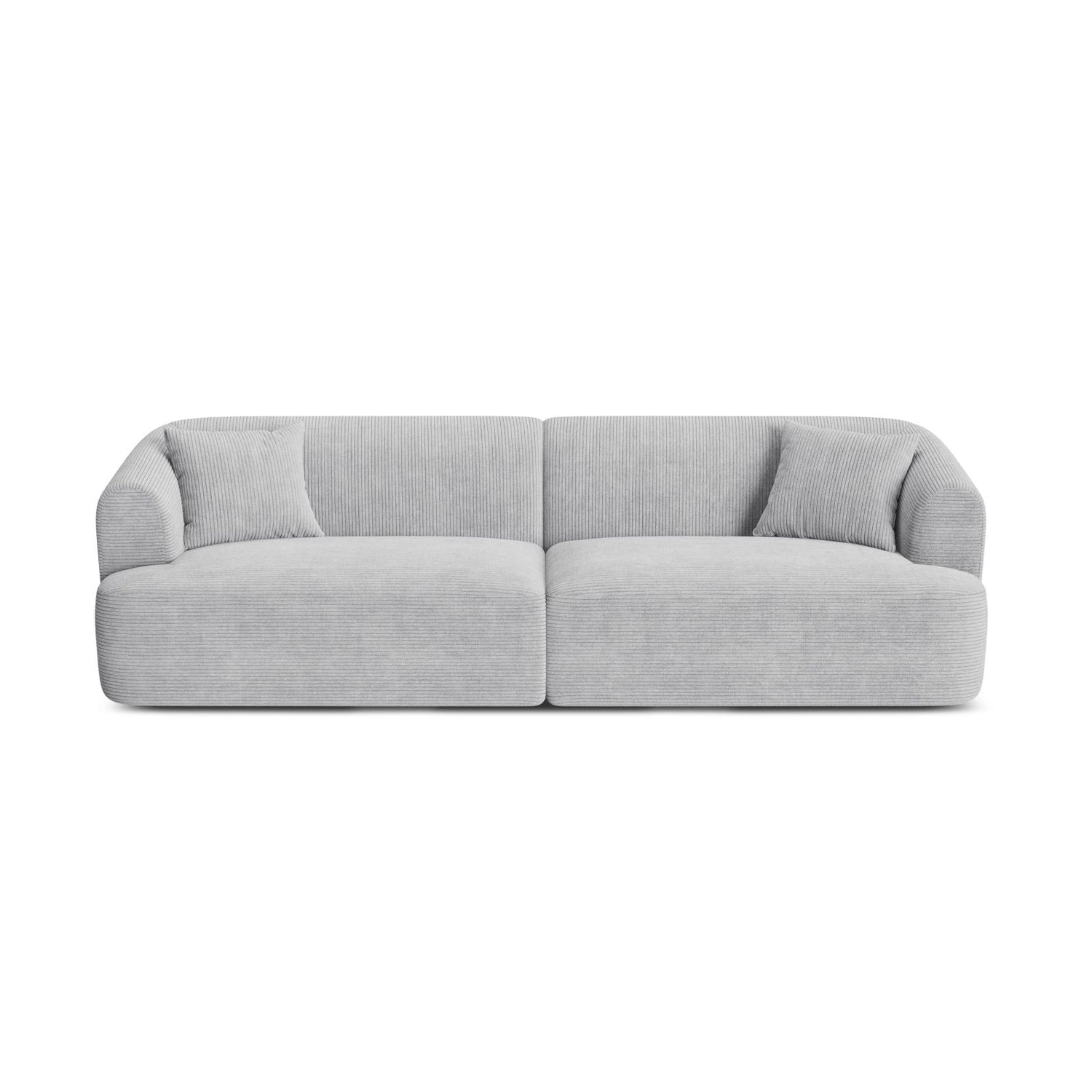 Campi 4-Sitzer Sofa aus Cord in Silber (Lincoln 84D), 255x90x70 cm von Cosmopolitan Design – Bild 1