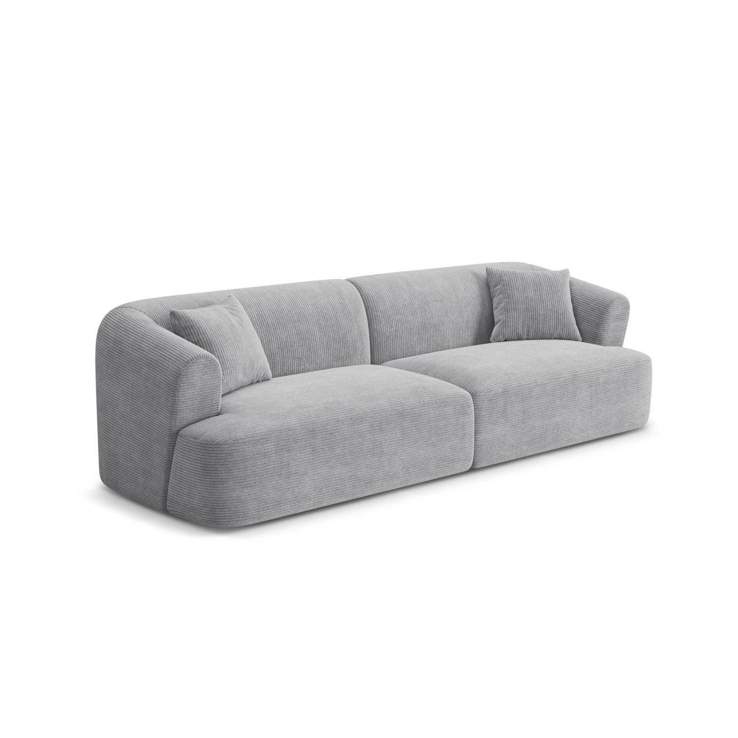 Campi 4-Sitzer Sofa aus Cord in Silber (Lincoln 84D), 255x90x70 cm von Cosmopolitan Design – Bild 4