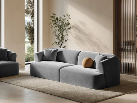 Campi 4-Sitzer Sofa aus Samt in Grau (Vogue 15), 255x90x70 cm von Cosmopolitan Design – Bild 2