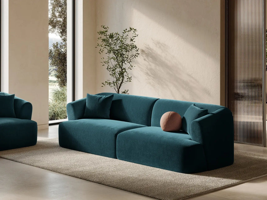 Campi 4-Sitzer Sofa aus Samt in Tiefes Petrol (Vogue 13), 255x90x70 cm von Cosmopolitan Design – Bild 2