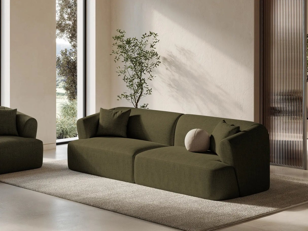 Campi 4-Sitzer Sofa aus Strukturierter Stoff in Grün (Moly 38), 255x90x70 cm von Cosmopolitan Design – Bild 2