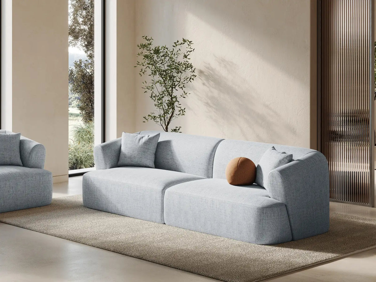 Campi 4-Sitzer Sofa aus Strukturierter Stoff in Hellgrau (Moly 70), 255x90x70 cm von Cosmopolitan Design – Bild 2