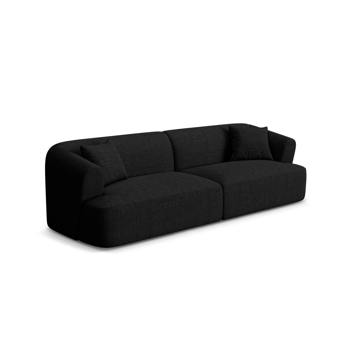 Campi 4-Sitzer Sofa aus Strukturierter Stoff in Schwarz (Moly 99), 255x90x70 cm von Cosmopolitan Design – Bild 4