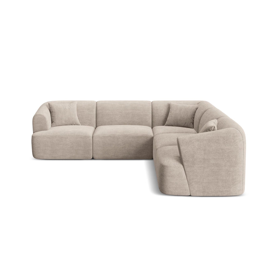 Campi 6-Sitzer Ecksofa, symmetrisch, aus Cord in Cappuccino (Lincoln 09D), 255x255x70 cm von Cosmopolitan Design – Bild 1