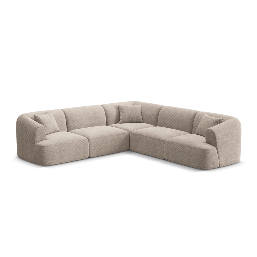 Campi 6-Sitzer Ecksofa, symmetrisch, aus Cord in Cappuccino (Lincoln 09D), 255x255x70 cm von Cosmopolitan Design – Bild 3