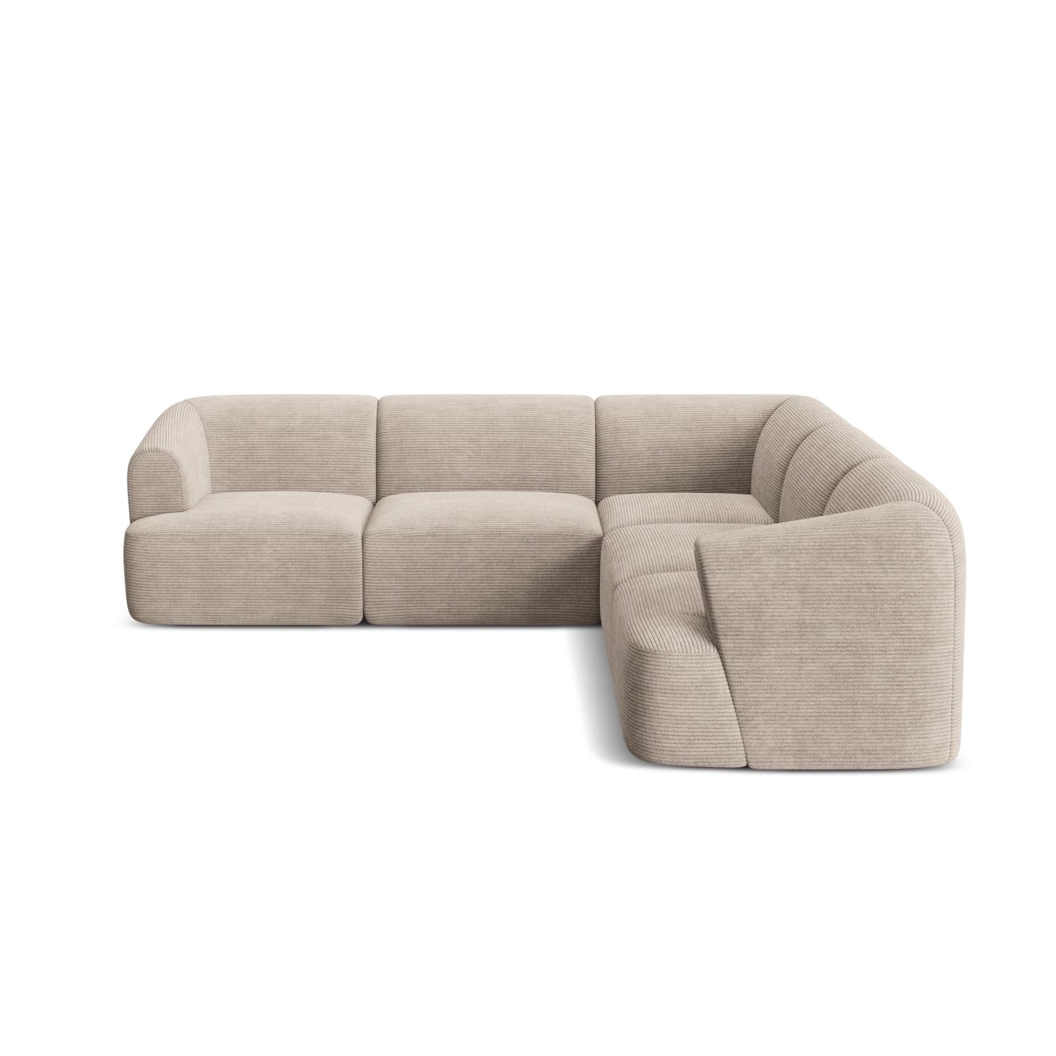 Campi 6-Sitzer Ecksofa, symmetrisch, aus Cord in Cappuccino (Lincoln 09D), 255x255x70 cm von Cosmopolitan Design – Bild 4