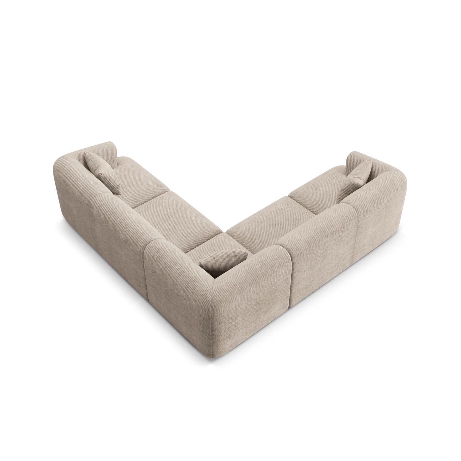 Campi 6-Sitzer Ecksofa, symmetrisch, aus Cord in Cappuccino (Lincoln 09D), 255x255x70 cm von Cosmopolitan Design – Bild 5