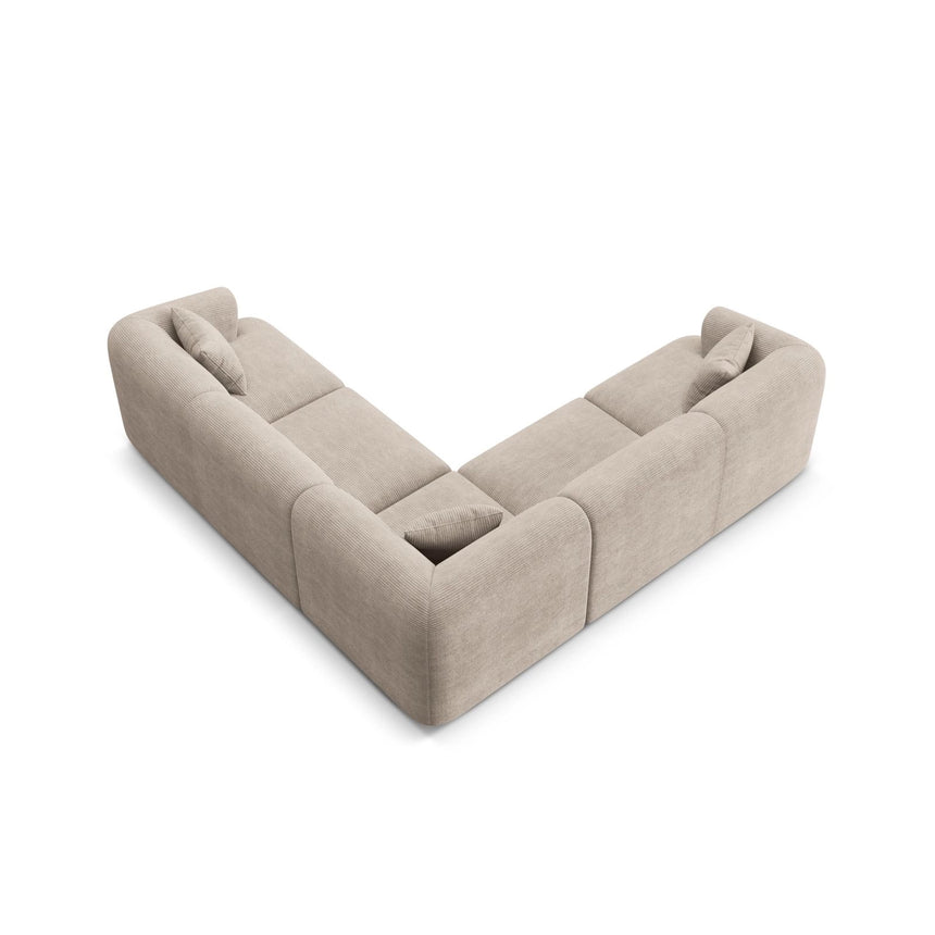 Campi 6-Sitzer Ecksofa, symmetrisch, aus Cord in Cappuccino (Lincoln 09D), 255x255x70 cm von Cosmopolitan Design – Bild 5