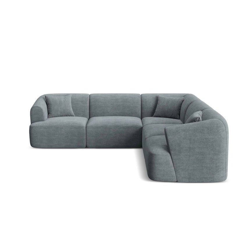 Campi 6-Sitzer Ecksofa, symmetrisch, aus Cord in Dunkelgrau (Lincoln 94D), 255x255x70 cm von Cosmopolitan Design – Bild 1