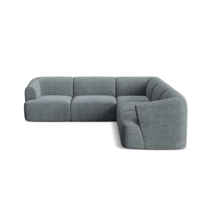 Campi 6-Sitzer Ecksofa, symmetrisch, aus Cord in Dunkelgrau (Lincoln 94D), 255x255x70 cm von Cosmopolitan Design – Bild 4