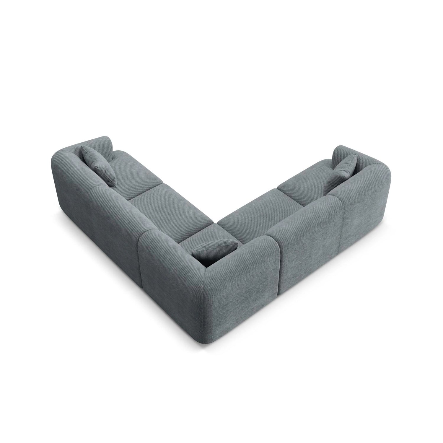 Campi 6-Sitzer Ecksofa, symmetrisch, aus Cord in Dunkelgrau (Lincoln 94D), 255x255x70 cm von Cosmopolitan Design – Bild 5