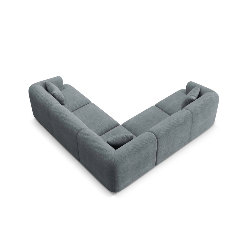 Campi 6-Sitzer Ecksofa, symmetrisch, aus Cord in Dunkelgrau (Lincoln 94D), 255x255x70 cm von Cosmopolitan Design – Bild 5