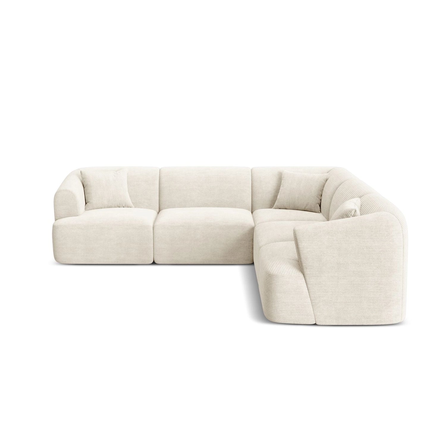 Campi 6-Sitzer Ecksofa, symmetrisch, aus Cord in Elfenbein (Lincoln 01D), 255x255x70 cm von Cosmopolitan Design – Bild 1