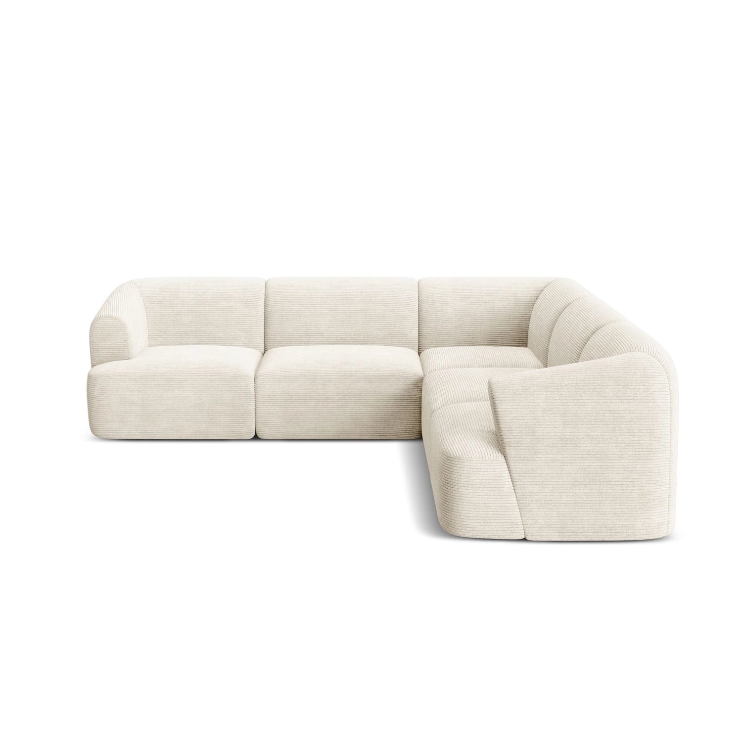 Campi 6-Sitzer Ecksofa, symmetrisch, aus Cord in Elfenbein (Lincoln 01D), 255x255x70 cm von Cosmopolitan Design – Bild 4