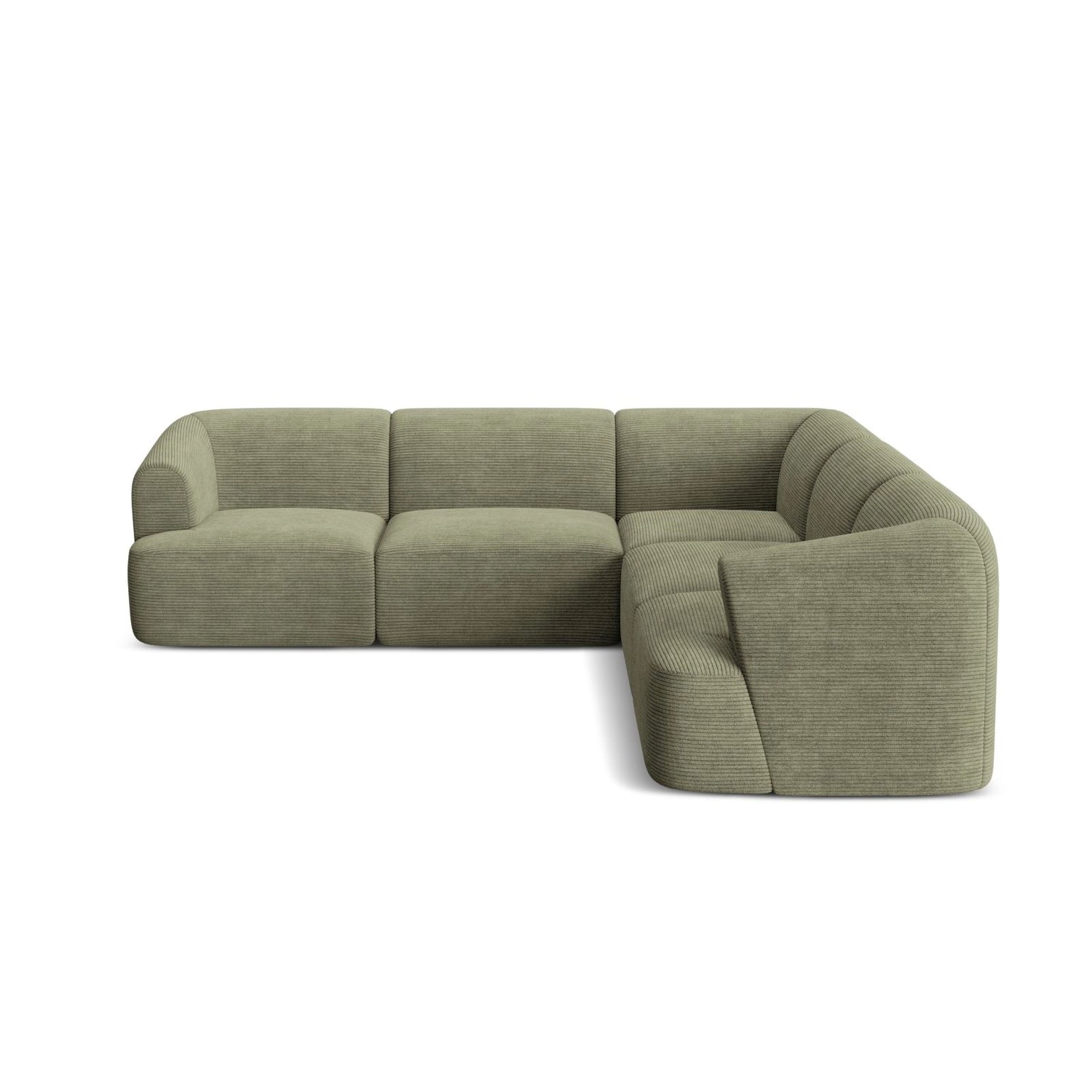 Campi 6-Sitzer Ecksofa, symmetrisch, aus Cord in Moosgrün (Lincoln 37D), 255x255x70 cm von Cosmopolitan Design – Bild 4