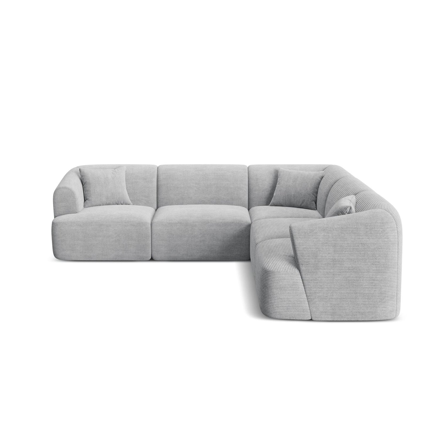 Campi 6-Sitzer Ecksofa, symmetrisch, aus Cord in Silber (Lincoln 84D), 255x255x70 cm von Cosmopolitan Design – Bild 1