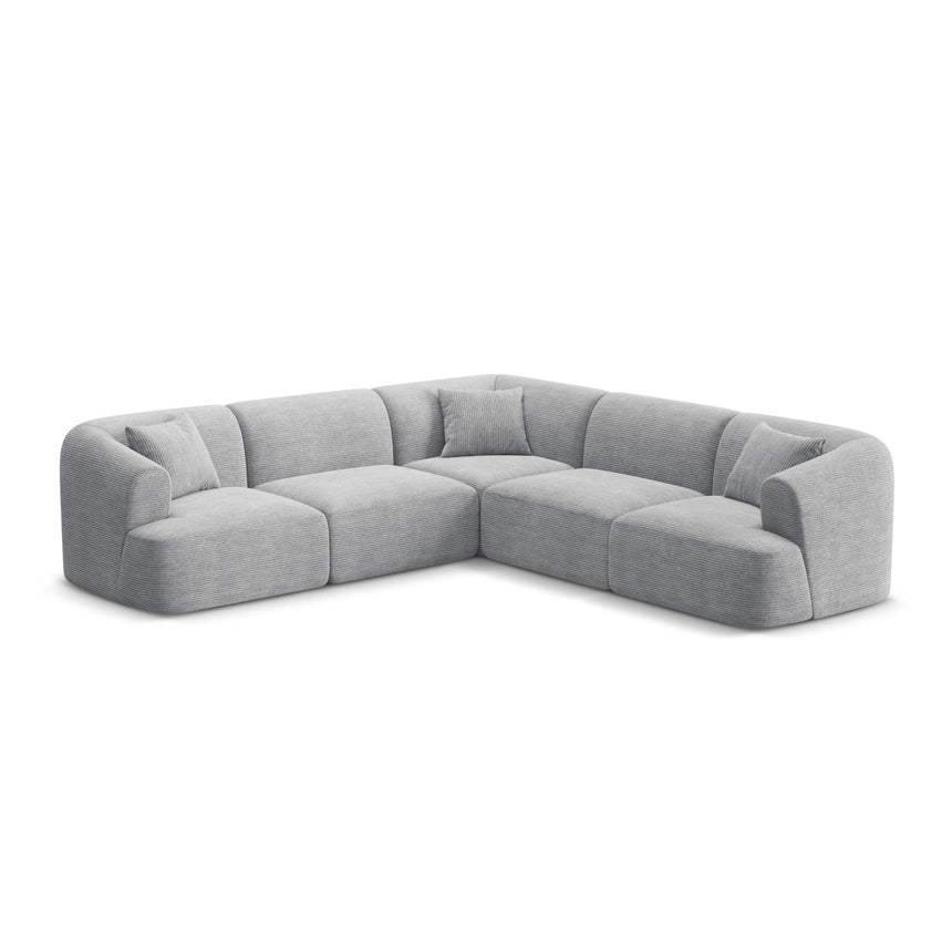 Campi 6-Sitzer Ecksofa, symmetrisch, aus Cord in Silber (Lincoln 84D), 255x255x70 cm von Cosmopolitan Design – Bild 3