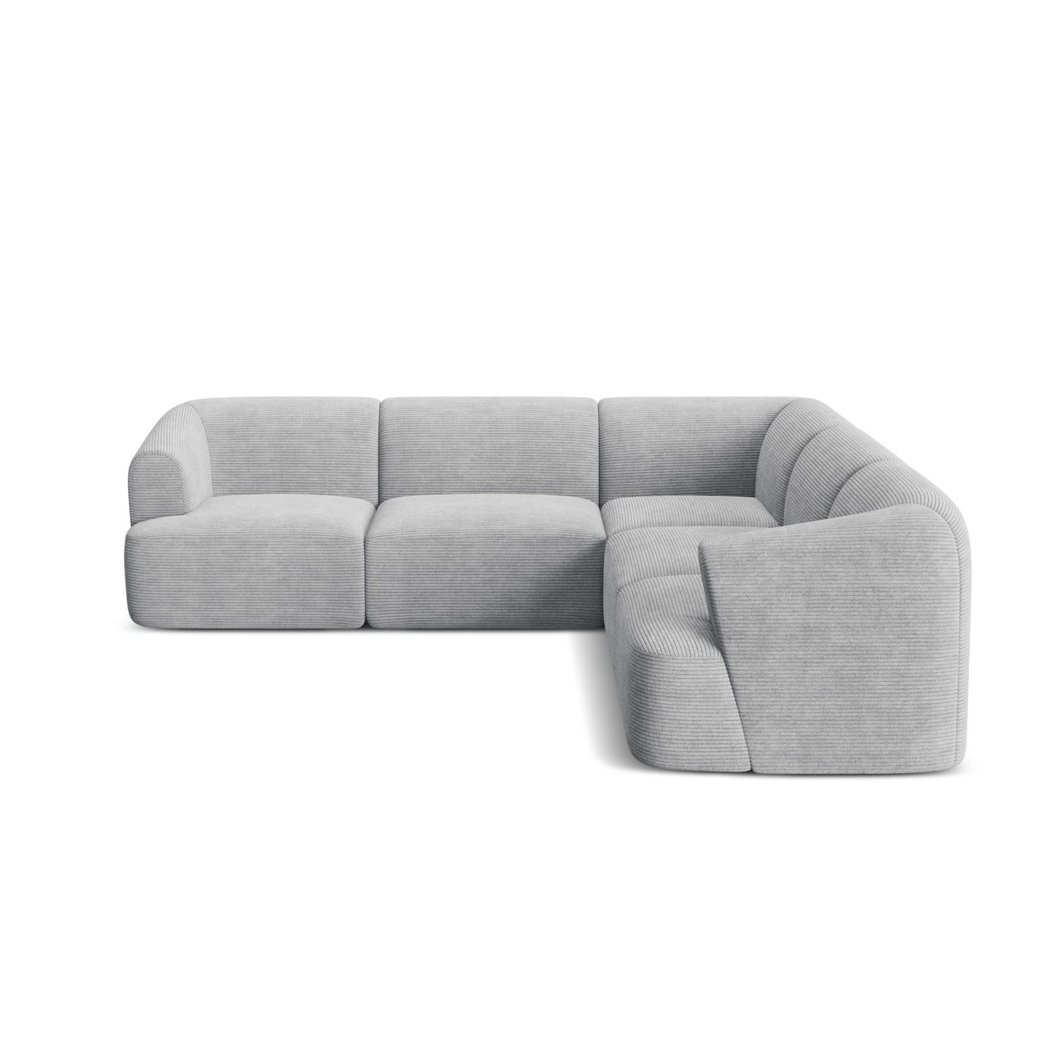 Campi 6-Sitzer Ecksofa, symmetrisch, aus Cord in Silber (Lincoln 84D), 255x255x70 cm von Cosmopolitan Design – Bild 4