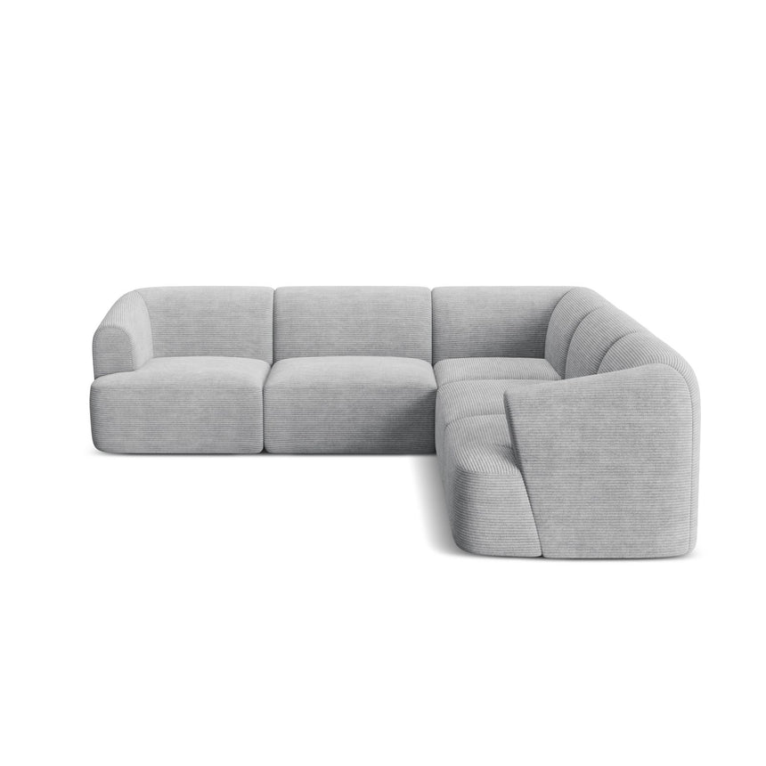 Campi 6-Sitzer Ecksofa, symmetrisch, aus Cord in Silber (Lincoln 84D), 255x255x70 cm von Cosmopolitan Design – Bild 4