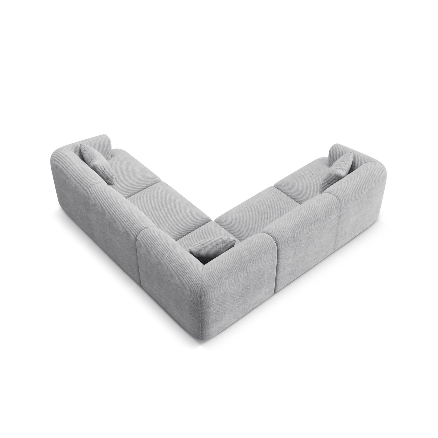 Campi 6-Sitzer Ecksofa, symmetrisch, aus Cord in Silber (Lincoln 84D), 255x255x70 cm von Cosmopolitan Design – Bild 5