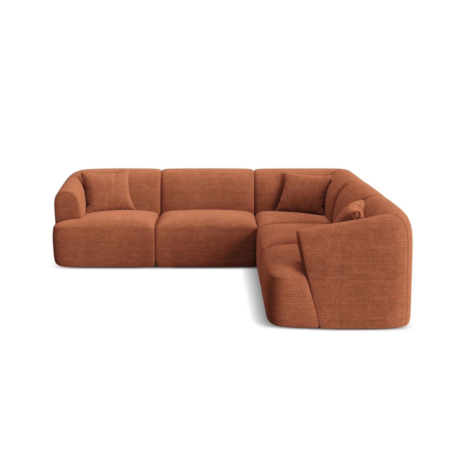 Campi 6-Sitzer Ecksofa, symmetrisch, aus Cord in Terrakotta (Lincoln 52D), 255x255x70 cm von Cosmopolitan Design – Bild 1