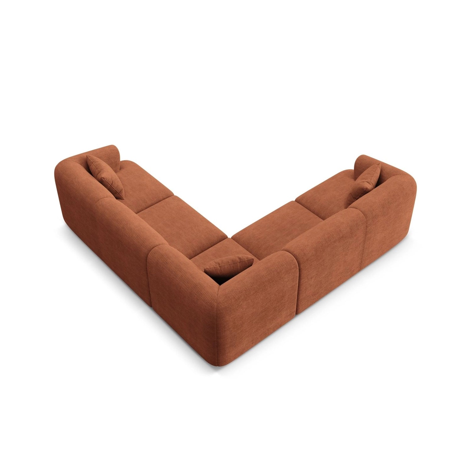 Campi 6-Sitzer Ecksofa, symmetrisch, aus Cord in Terrakotta (Lincoln 52D), 255x255x70 cm von Cosmopolitan Design – Bild 5
