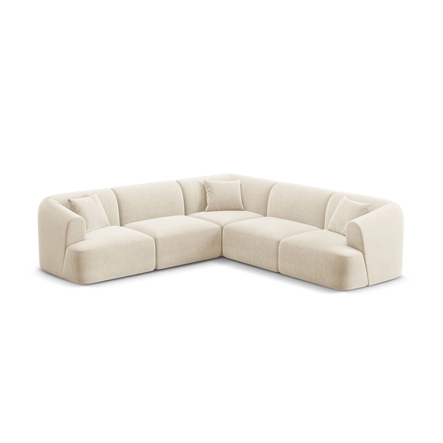 Campi 6-Sitzer Ecksofa, symmetrisch, aus Samt, Cord oder Strukturstoff, 255x255x70 cm von Cosmopolitan Design – Bild 4