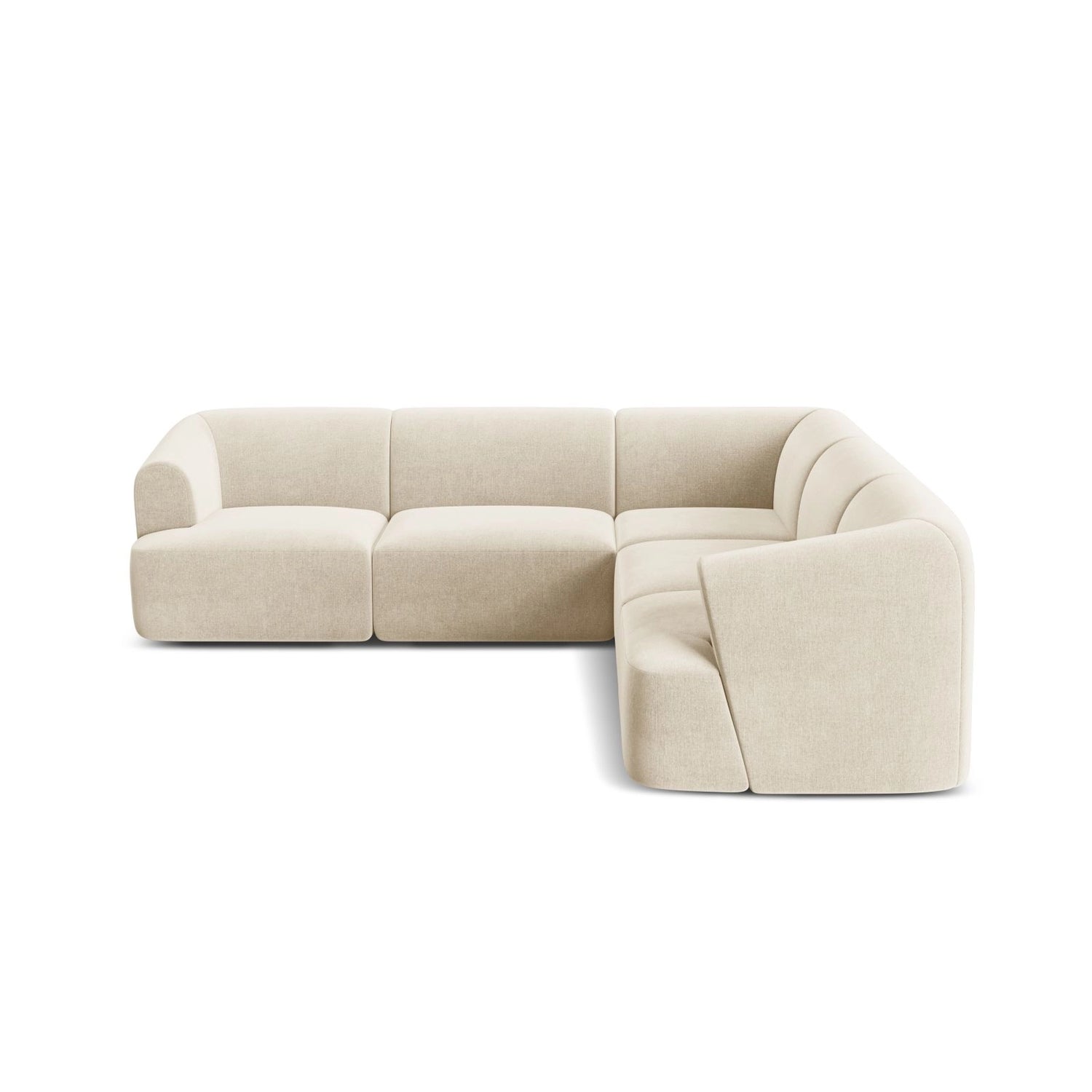 Campi 6-Sitzer Ecksofa, symmetrisch, aus Samt, Cord oder Strukturstoff, 255x255x70 cm von Cosmopolitan Design – Bild 5