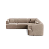 Campi 6-Sitzer Ecksofa, symmetrisch, aus Samt in Dunkelbeige (Vogue 3), 255x255x70 cm von Cosmopolitan Design – Bild 1