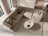 Campi 6-Sitzer Ecksofa, symmetrisch, aus Samt in Dunkelbeige (Vogue 3), 255x255x70 cm von Cosmopolitan Design – Bild 2