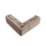 Campi 6-Sitzer Ecksofa, symmetrisch, aus Samt in Dunkelbeige (Vogue 3), 255x255x70 cm von Cosmopolitan Design – Bild 6
