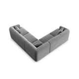 Campi 6-Sitzer Ecksofa, symmetrisch, aus Samt in Grau (Vogue 15), 255x255x70 cm von Cosmopolitan Design – Bild 6