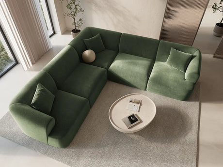 Campi 6-Sitzer Ecksofa, symmetrisch, aus Samt in Grün (Vogue 11), 255x255x70 cm von Cosmopolitan Design – Bild 2