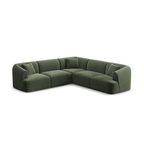 Campi 6-Sitzer Ecksofa, symmetrisch, aus Samt in Grün (Vogue 11), 255x255x70 cm von Cosmopolitan Design – Bild 4