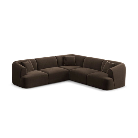 Campi 6-Sitzer Ecksofa, symmetrisch, aus Samt in Schokolade (Vogue 6), 255x255x70 cm von Cosmopolitan Design – Bild 4