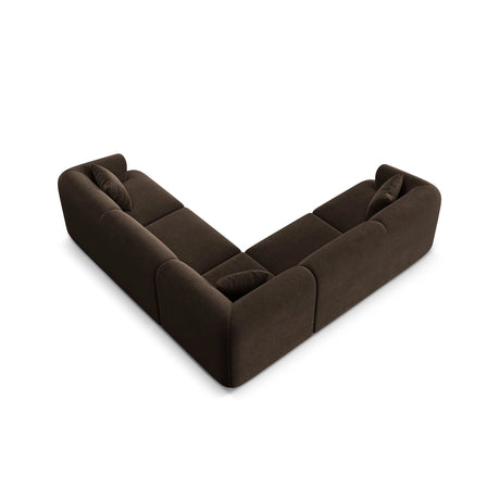 Campi 6-Sitzer Ecksofa, symmetrisch, aus Samt in Schokolade (Vogue 6), 255x255x70 cm von Cosmopolitan Design – Bild 6