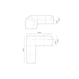 Campi 6-Sitzer Ecksofa, symmetrisch, aus Samt in Tiefes Petrol (Vogue 13), 255x255x70 cm von Cosmopolitan Design – Bild 3