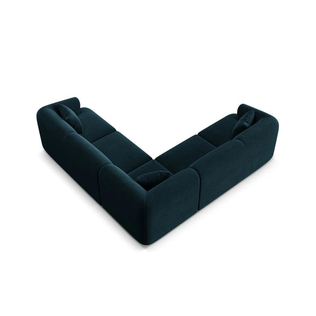 Campi 6-Sitzer Ecksofa, symmetrisch, aus Samt in Tiefes Petrol (Vogue 13), 255x255x70 cm von Cosmopolitan Design – Bild 6