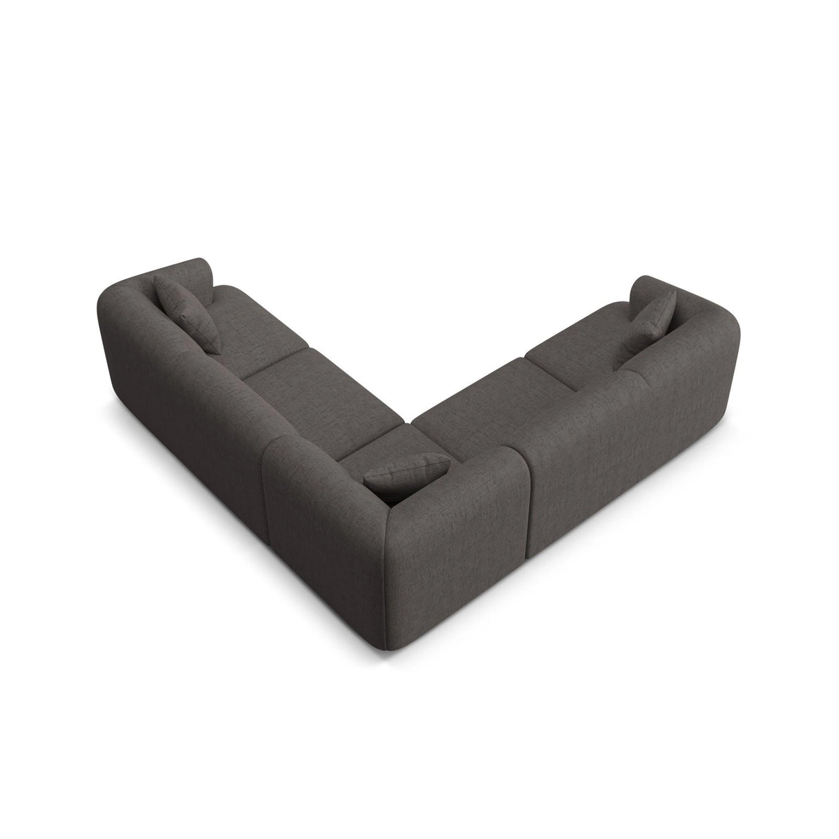 Campi 6-Sitzer Ecksofa, symmetrisch, aus Strukturierter Stoff in Grau (Moly 85), 255x255x70 cm von Cosmopolitan Design – Bild 5