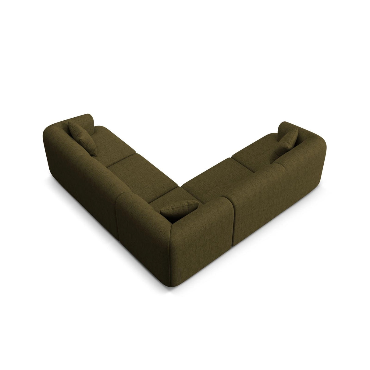 Campi 6-Sitzer Ecksofa, symmetrisch, aus Strukturierter Stoff in Grün (Moly 38), 255x255x70 cm von Cosmopolitan Design – Bild 5