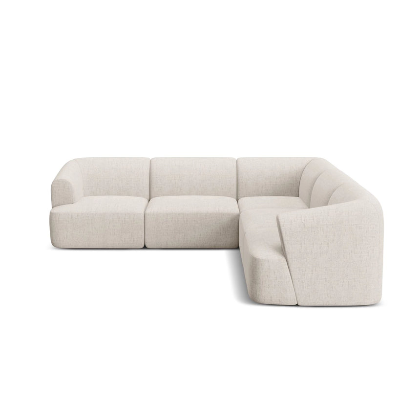 Campi 6-Sitzer Ecksofa, symmetrisch, aus Strukturierter Stoff in Hellbeige (Moly 02), 255x255x70 cm von Cosmopolitan Design – Bild 4