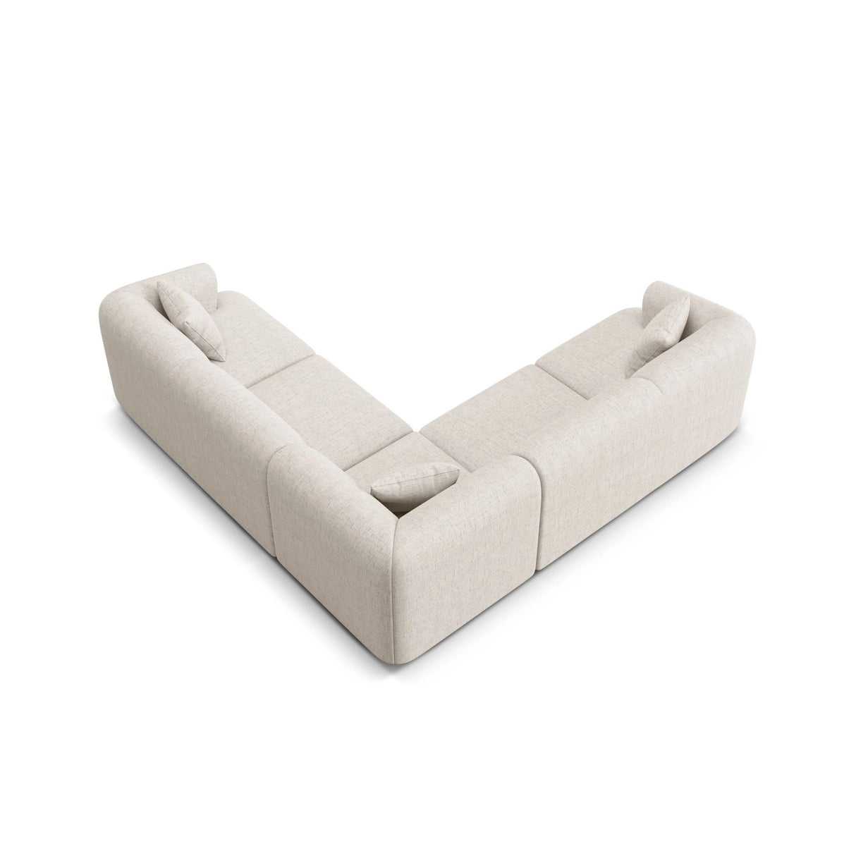 Campi 6-Sitzer Ecksofa, symmetrisch, aus Strukturierter Stoff in Hellbeige (Moly 02), 255x255x70 cm von Cosmopolitan Design – Bild 5